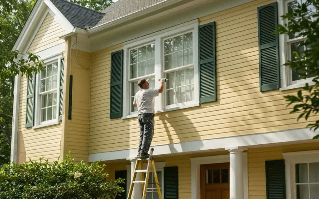 professional house painter painting exterior in Brisbane